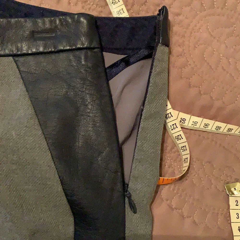 8. The Limited Skirt in Heather Grey with Vegan Leather Trim
